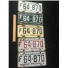 Image 1 : SASKATCHEWAN LICENCE PLATE SETS (UNIQUE LOT OF 5 SAME LICENCE NUMBER) *DIFFERENT YEARS* (1955-56-57-