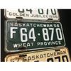 Image 3 : SASKATCHEWAN LICENCE PLATE SETS (UNIQUE LOT OF 5 SAME LICENCE NUMBER) *DIFFERENT YEARS* (1955-56-57-