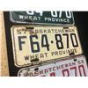 Image 4 : SASKATCHEWAN LICENCE PLATE SETS (UNIQUE LOT OF 5 SAME LICENCE NUMBER) *DIFFERENT YEARS* (1955-56-57-
