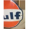 Image 4 : GULF SERVICE STATION SIGN (DOUBLE SIDED PORCELAIN) *76.5” x 71”*