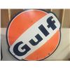 Image 5 : GULF SERVICE STATION SIGN (DOUBLE SIDED PORCELAIN) *76.5” x 71”*
