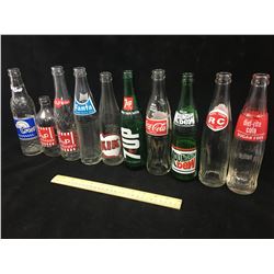 LOT OF VINTAGE SODA POP BOTTLES (CLEAN)