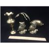 Image 1 : MISC VINTAGE BRASS LOT (PIGGY BANK, CRANE, OWLS)