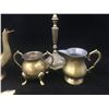 Image 3 : MISC VINTAGE BRASS LOT (TEAPOT, DUCK, CANDLE STICK)