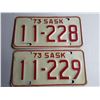 Image 2 : TRAILER PLATES (SASKATCHEWAN) *CONSECUTIVE NUMBERS* (1973)