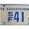 Image 2 : LICENCE PLATES (SASK) *1972* (UNUSUAL 2 DIGIT NUMBER)