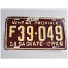 Image 1 : LICENCE PLATES (SASK) *1954* (EXCELLENT CONDITION)
