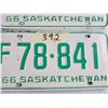 Image 2 : LICENCE PLATES (SASK) *1966* (MATCHING PAIR-EXCELLENT CONDITION)