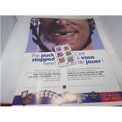 CANADA POST POSTER (THE PUCK STOPPED HERE) *22" WIDE X 28" LONG*