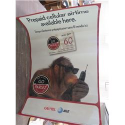 CANTEL AT&T POSTER (PREPAID CELLULAR AIRTIME AVAILABLE HERE) *24" WIDE X 36" LONG*