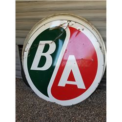 6' ROUND B/A SIGN (PORCELAIN-DOUBLE SIDED) *VERY GOOD CONDITION*