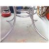 Image 4 : GREY CHROME TABLE (HIDDEN LEAF-ROUND PEDISTAL) *41" X 30"*