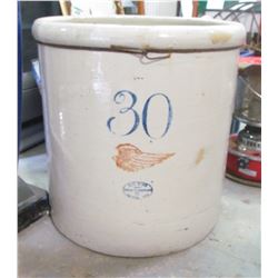 RED WING OPEN CROCK (HUGE 30 GALLON) *CHIP ON RIM AND CRACK ON BACK SIDE*