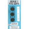 Image 1 : LOT OF 3 FIVE CENT COINS (CANADA) *1931, 32, 33* (GEORGE V)
