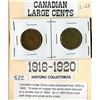 Image 1 : LOT OF 2 LARGE ONE CENT COINS (CANADA) *1916, 1920*