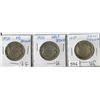 Image 1 : LOT OF 3 FIFTY CENT COINS (CANADA) *1950* (NO DESIGN, HALF DESIGN, FULL DESIGN)