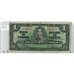 ONE DOLLAR BILL (CANADA) *1937*