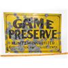 Image 1 : TIN SIGN (GAME PRESERVE) *LOTS OF BULLET HOLES* (20' X 14")
