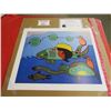 Image 2 : PRINT (PAST LIFE MAN AS FISH) *32/695* (SIGNED BY DAVID MORRISEAU) *COA* (20" X 24")