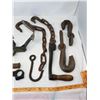 Image 3 : LOT OF HAND FORGED HOOKS, MISC FARM PIECES