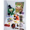 Image 1 : LOT INCLUDING A CHILDRENS BOOK, PUPPETS, MISC PLASTIC TOYS