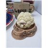 Image 3 : LOT OF PLATES, BOWLS, SALT AND PEPPER SHAKERS, CAULIFLOWER PIG
