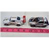 Image 5 : LOT OF 7 COLLECTABLE CARS (SOME DIE CAST) *WHITE LIMO, POLICE CAR, TRACTOR WITH CONVEYOR, LOADER, ET