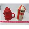 Image 2 : LOT OF 2 CERAMIC ITEMS (R.C.M.P. BANK) *FIRE HYDRANT MUG WITH LID*