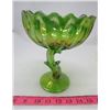 Image 4 : LOT OF 3 PIECES OF GREEN GLASS (CANDY DISHES)