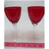 Image 2 : LOT OF 6 WINE GLASSES AND MATCHING BOWL (VINTAGE)