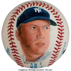 Mickey Mantle Signed Baseball with Portrait PSA/DNA