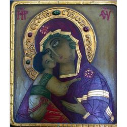 Icon Hand Carved Sacred Icon Vintage