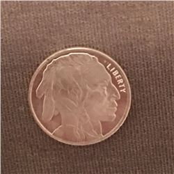 One Half Ounce 999 Fine Silver Bullion Round Classic Design Five Cent Buffalo Native