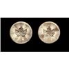 Image 1 : Two Canadian Maple Leaf 5 Dollar INCISED 2 Ounces Silver Bullion Coins