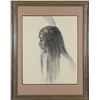 Image 1 : Native American Man Charcoal by Caples   (87659)