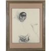 Image 1 : Native American Woman Charcoal by Caples   (87657)