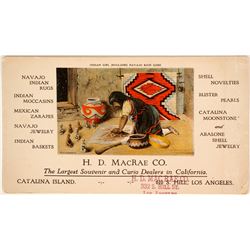 Navajo Girl Trade Card   (91420)