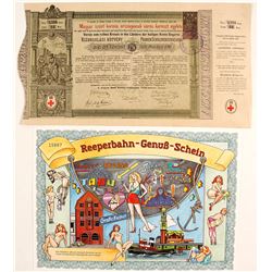 2 German Stock Certs (Joke Certs.)   (86834)