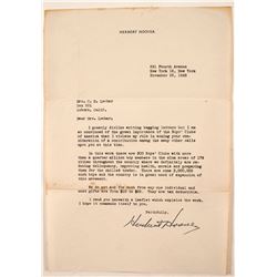 Herbert Hoover Signed Letter   (88317)