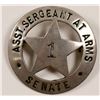 Image 1 : Asst. Sergeant At Arms Senate Badge   (106358)