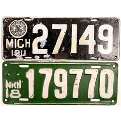 License Plates / Michigan / 2 Items.   (105014)