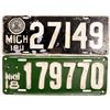 Image 1 : License Plates / Michigan / 2 Items.   (105014)