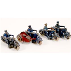 Cast Iron Motorcycle Cop Toys (4)   (106367)