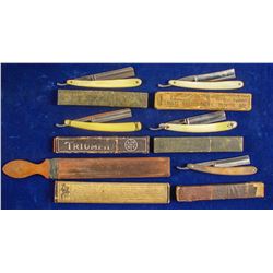 Straight Razors (5) and Sharpener   (89346)