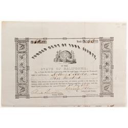 Very Early Yuba County, CA Bond   (83214)