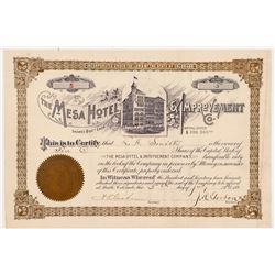 Mesa Hotel & Improvement Company Stock Certificate   (104354)