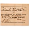 Image 1 : Waimanalo Sugar Company Stock Certificate issued to AJ Cartwright, Father of Baseball   (107289)