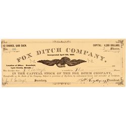 Fox Ditch Company Stock Certificate   (107007)