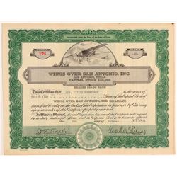 Wings Over San Antonio, Inc. Stock Certificate    (108044)