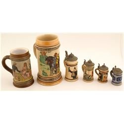 European Beer Steins (4) & Beer Mugs (2)   (59645)